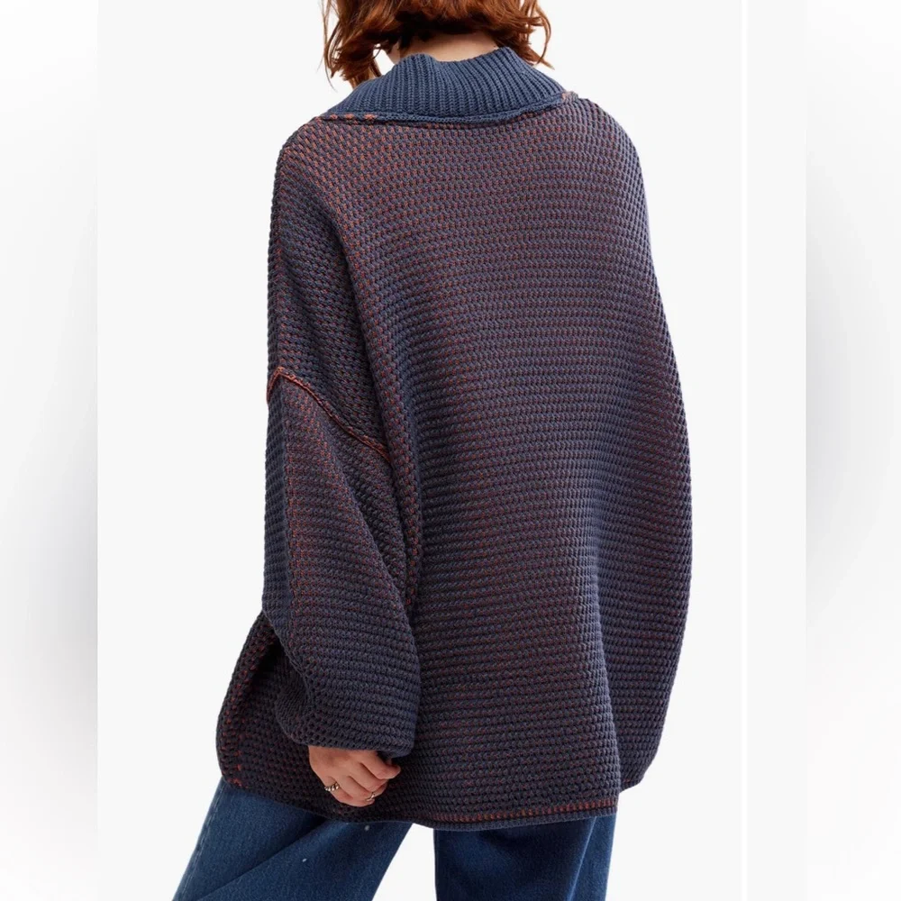 FREE PEOPLE MAISIE CHUNKY V NECK SWEATER M L